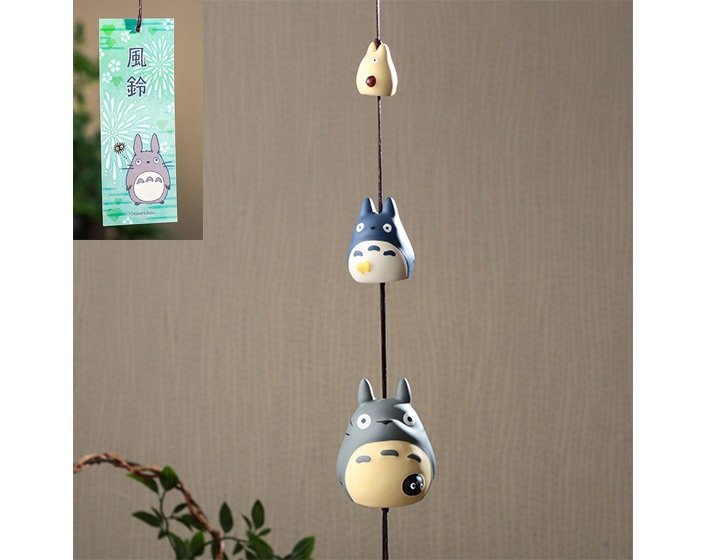 Official Ghibli Triple Totoro Wind Chime • My Neighbor Totoro Clay Interior Decor - Kamaji Market