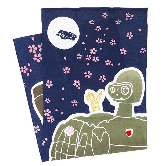 Official Ghibli Wall Hanging Hand - dyed • Laputa Castle in the Sky Tenugui/Wall Decor/Tapestry/Interior Decoration - Kamaji Market