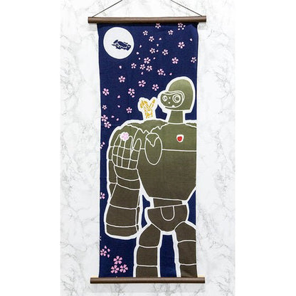 Official Ghibli Wall Hanging Hand - dyed • Laputa Castle in the Sky Tenugui/Wall Decor/Tapestry/Interior Decoration - Kamaji Market