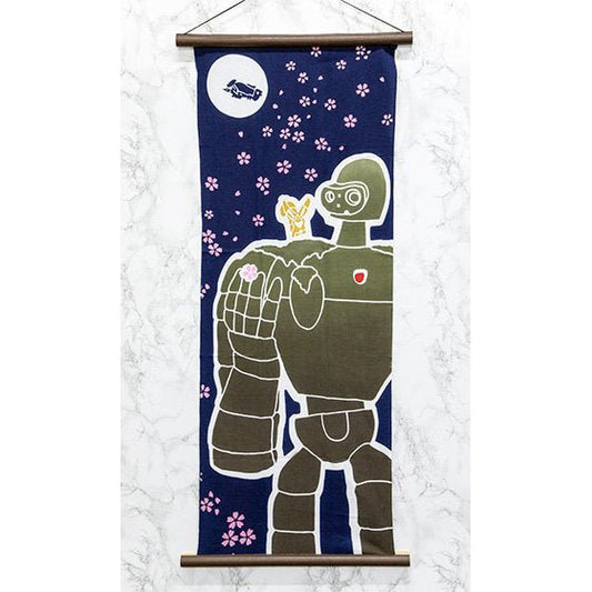 Official Ghibli Wall Hanging Hand - dyed • Laputa Castle in the Sky Tenugui/Wall Decor/Tapestry/Interior Decoration - Kamaji Market