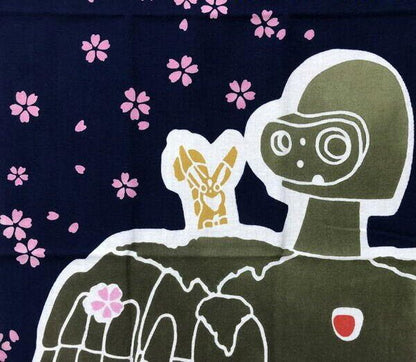 Official Ghibli Wall Hanging Hand - dyed • Laputa Castle in the Sky Tenugui/Wall Decor/Tapestry/Interior Decoration - Kamaji Market