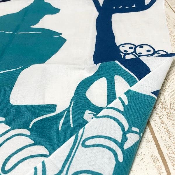Official Ghibli Wall Hanging Hand - dyed • Mononoke Tenugui/Wall Decor/Tapestry/Interior Decoration • Yakul Forest Spirit - Kamaji Market
