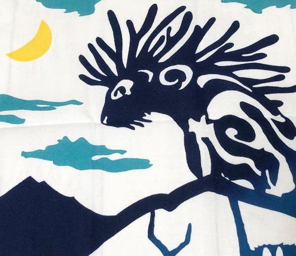Official Ghibli Wall Hanging Hand - dyed • Mononoke Tenugui/Wall Decor/Tapestry/Interior Decoration • Yakul Forest Spirit - Kamaji Market