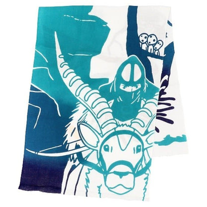 Official Ghibli Wall Hanging Hand - dyed • Mononoke Tenugui/Wall Decor/Tapestry/Interior Decoration • Yakul Forest Spirit - Kamaji Market