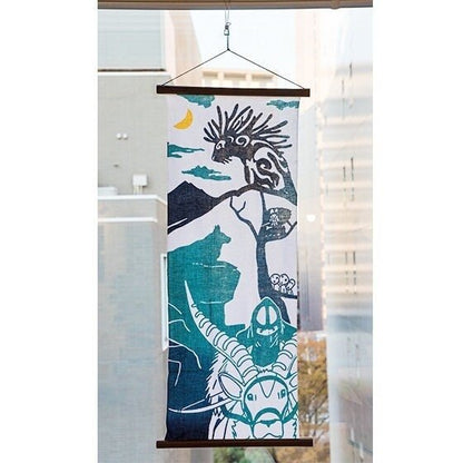 Official Ghibli Wall Hanging Hand - dyed • Mononoke Tenugui/Wall Decor/Tapestry/Interior Decoration • Yakul Forest Spirit - Kamaji Market