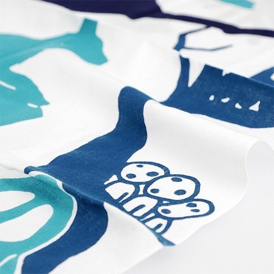 Official Ghibli Wall Hanging Hand - dyed • Mononoke Tenugui/Wall Decor/Tapestry/Interior Decoration • Yakul Forest Spirit - Kamaji Market