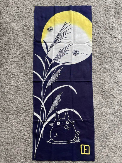 Official Ghibli Wall Hanging Hand-dyed • My Neighbor Totoro Tenugui/Wall Decor/Tapestry/Interior Decoration - Kamaji Market