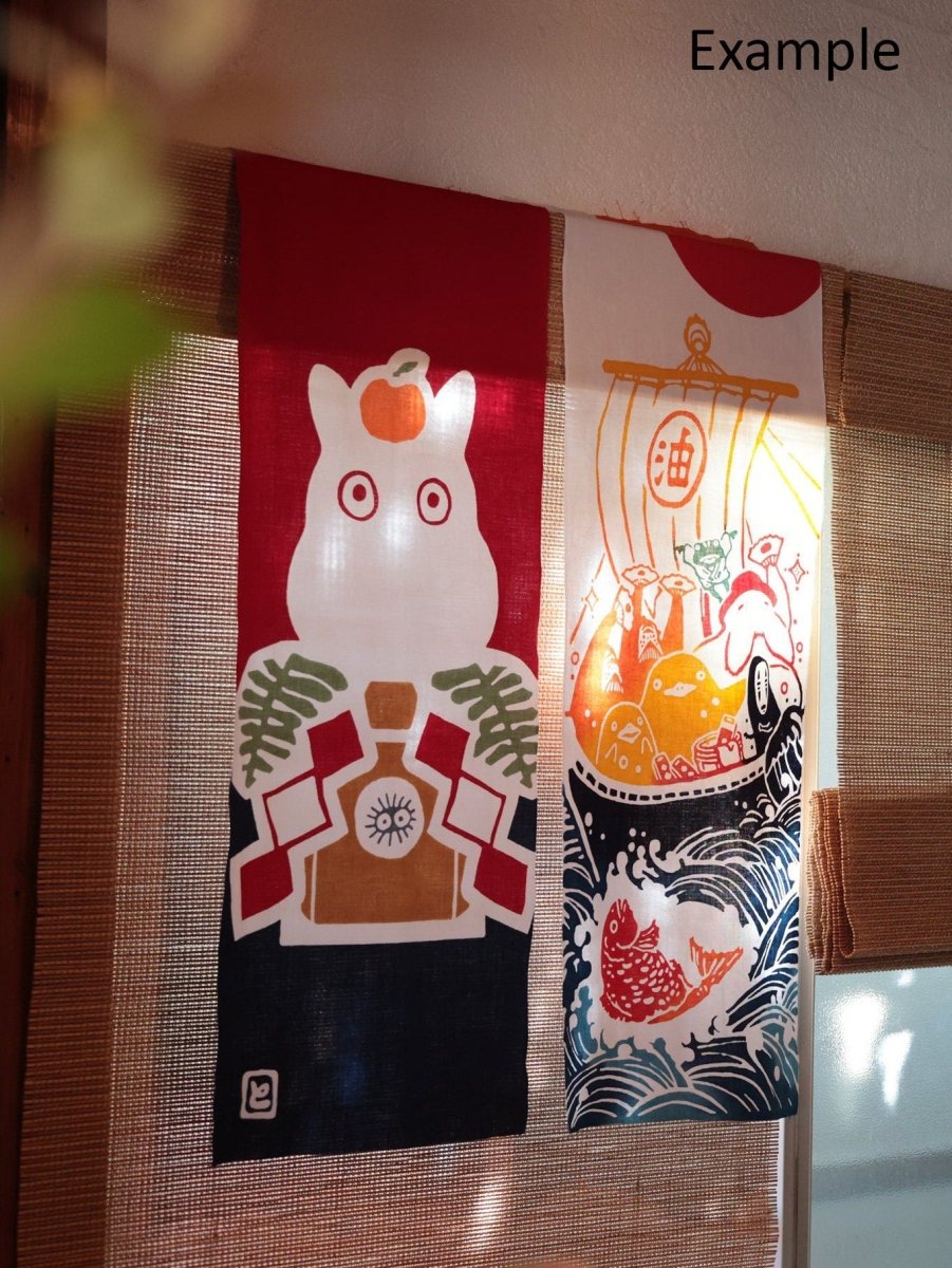 Official Ghibli Wall Hanging Hand - dyed • Spirited Away Tenugui/Wall Decor/Tapestry/Interior Decoration • Kaonashi No Face - Kamaji Market