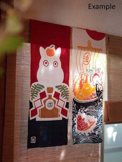 Official Ghibli Wall Hanging Hand - dyed • Spirited Away Tenugui/Wall Decor/Tapestry/Interior Decoration • Kaonashi No Face - Kamaji Market