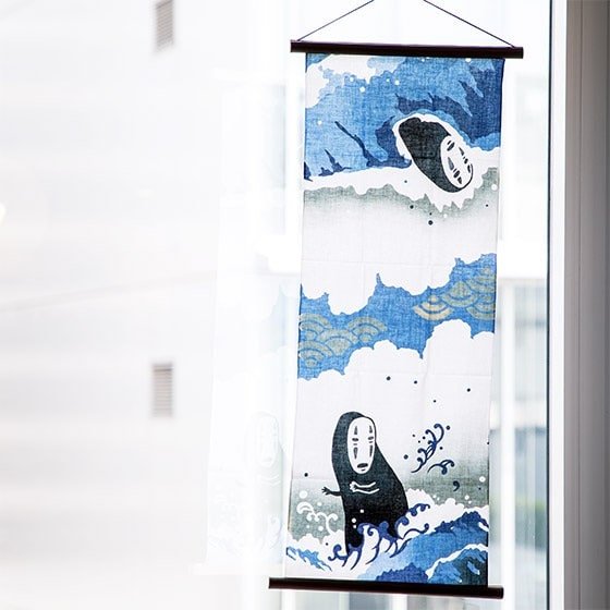 Official Ghibli Wall Hanging Hand - dyed • Spirited Away Tenugui/Wall Decor/Tapestry/Interior Decoration • No Face Kaonashi - Kamaji Market