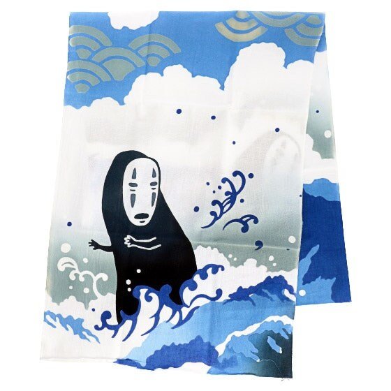 Official Ghibli Wall Hanging Hand - dyed • Spirited Away Tenugui/Wall Decor/Tapestry/Interior Decoration • No Face Kaonashi - Kamaji Market