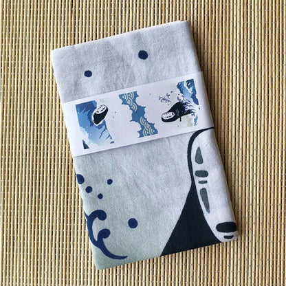 Official Ghibli Wall Hanging Hand - dyed • Spirited Away Tenugui/Wall Decor/Tapestry/Interior Decoration • No Face Kaonashi - Kamaji Market