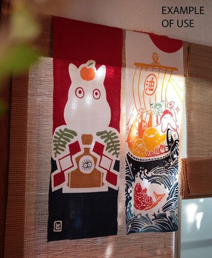 Official Ghibli Wall Hanging Hand - dyed • Whisper of the Heart Tenugui/Wall Decor/Tapestry/Interior Decoration • Baron - Kamaji Market
