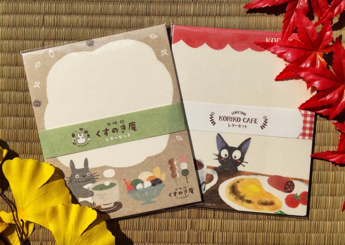 Official Ghibli Washi Letter Set • My Neighbor Totoro, Kikis Delivery Service Writing Paper/Message Card • Jiji Gigi Japanese Stationery - Kamaji Market