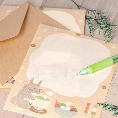 Official Ghibli Washi Letter Set • My Neighbor Totoro, Kikis Delivery Service Writing Paper/Message Card • Jiji Gigi Japanese Stationery - Kamaji Market