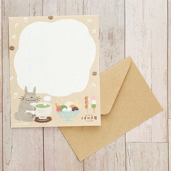Official Ghibli Washi Letter Set • My Neighbor Totoro, Kikis Delivery Service Writing Paper/Message Card • Jiji Gigi Japanese Stationery - Kamaji Market
