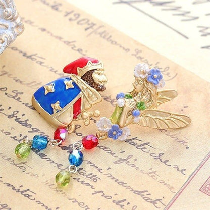 Official Ghibli Whisper of the Heart Earrings • Dwarf King & Elf Queen Handmade Earrings • Anime Japanese Jewelry - Kamaji Market