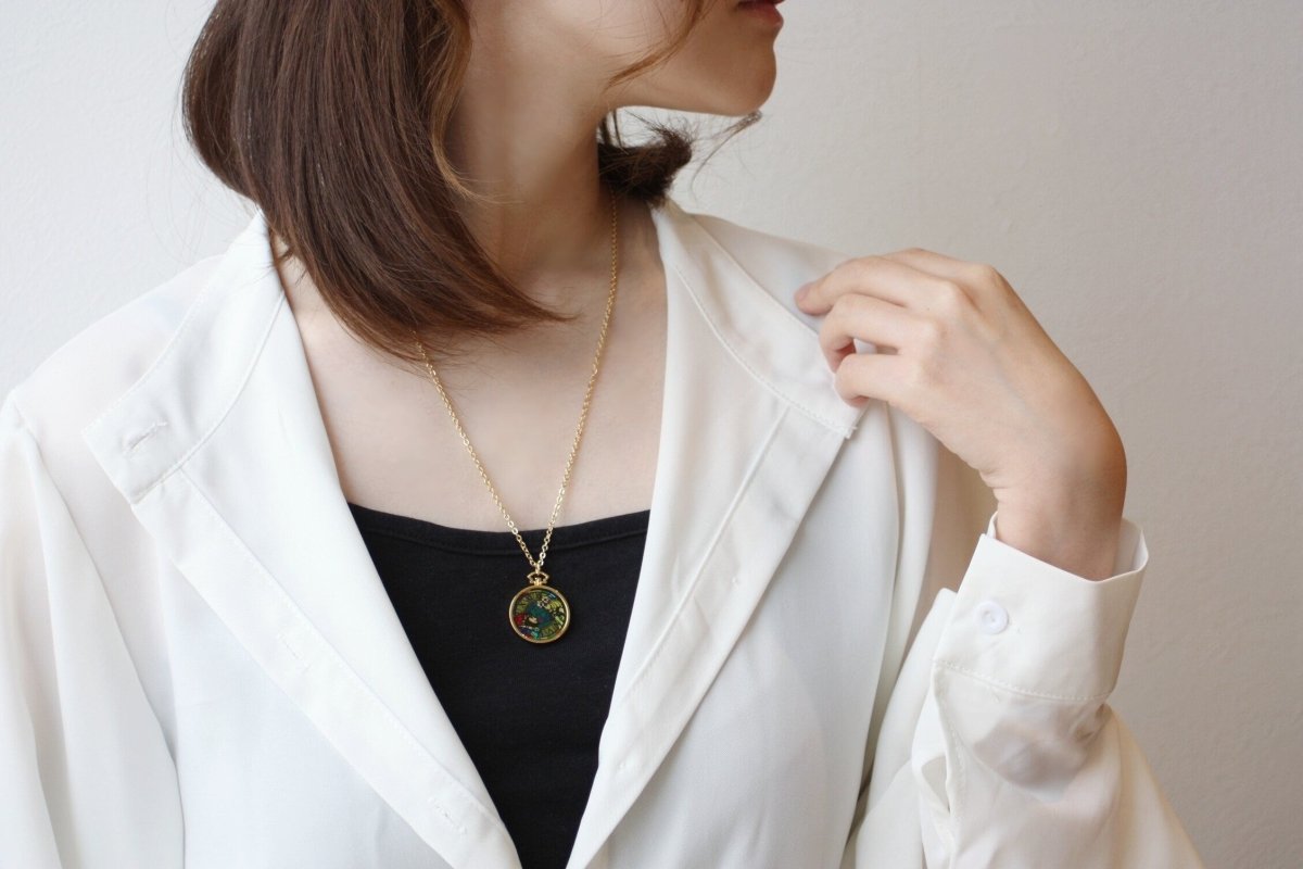 Official Ghibli Whisper of the Heart Necklace/Pendant with Chain • Dwarf King & Elf Queen Japanese Jewelry - Kamaji Market