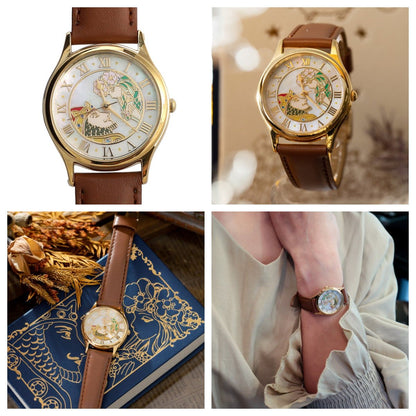 Official Ghibli Whisper of the Heart Watch • Dwarf King & Elf Queen Wrist Watch • Brown Gold Anime Watches - Kamaji Market