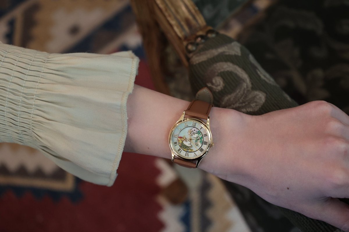 Official Ghibli Whisper of the Heart Watch • Dwarf King & Elf Queen Wrist Watch • Brown Gold Anime Watches - Kamaji Market
