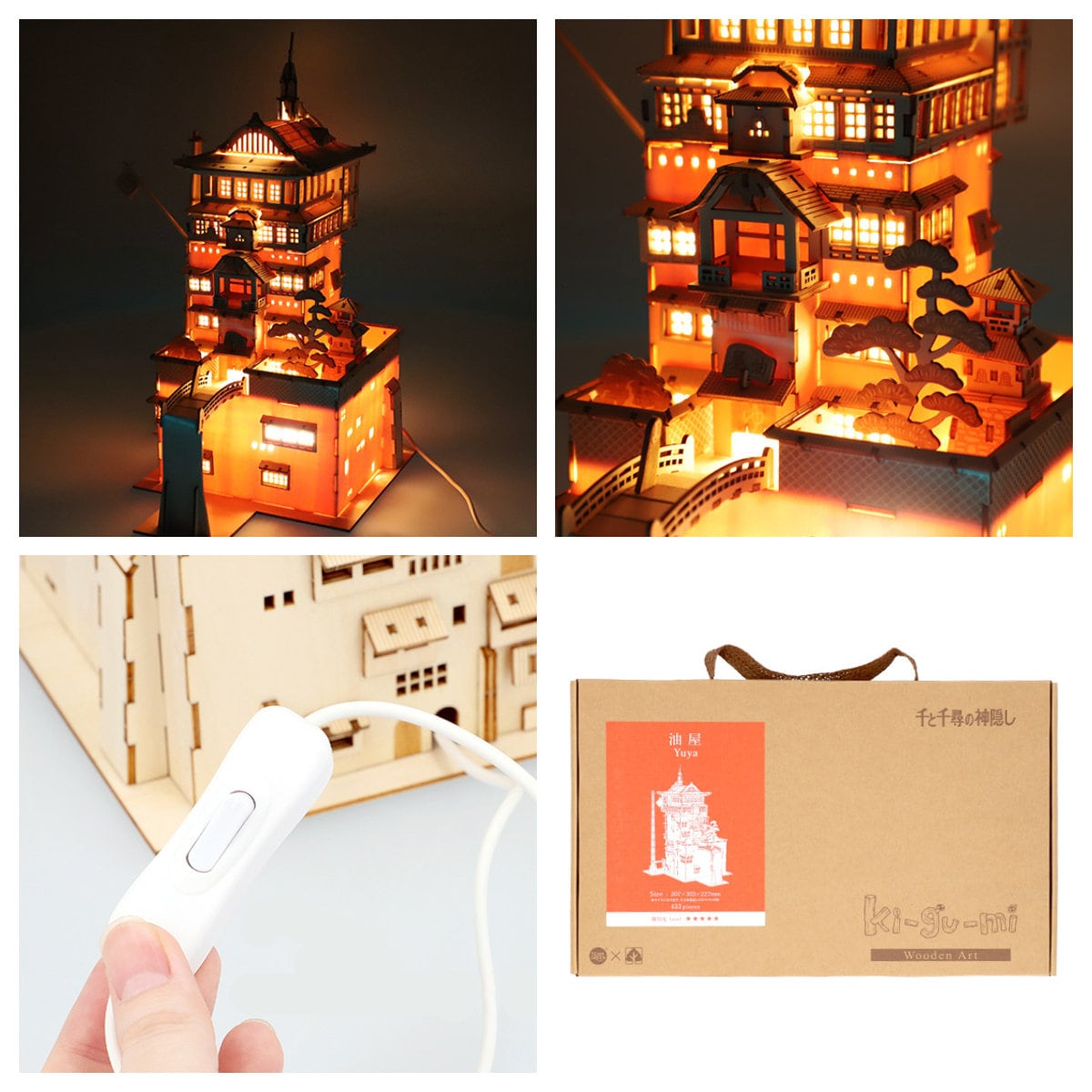 Official Ghibli Wooden 3D Puzzle/Figure • Spirited Away Figurine/Statue/Home Decor/Interior Diorama • Anime Craft - Kamaji Market