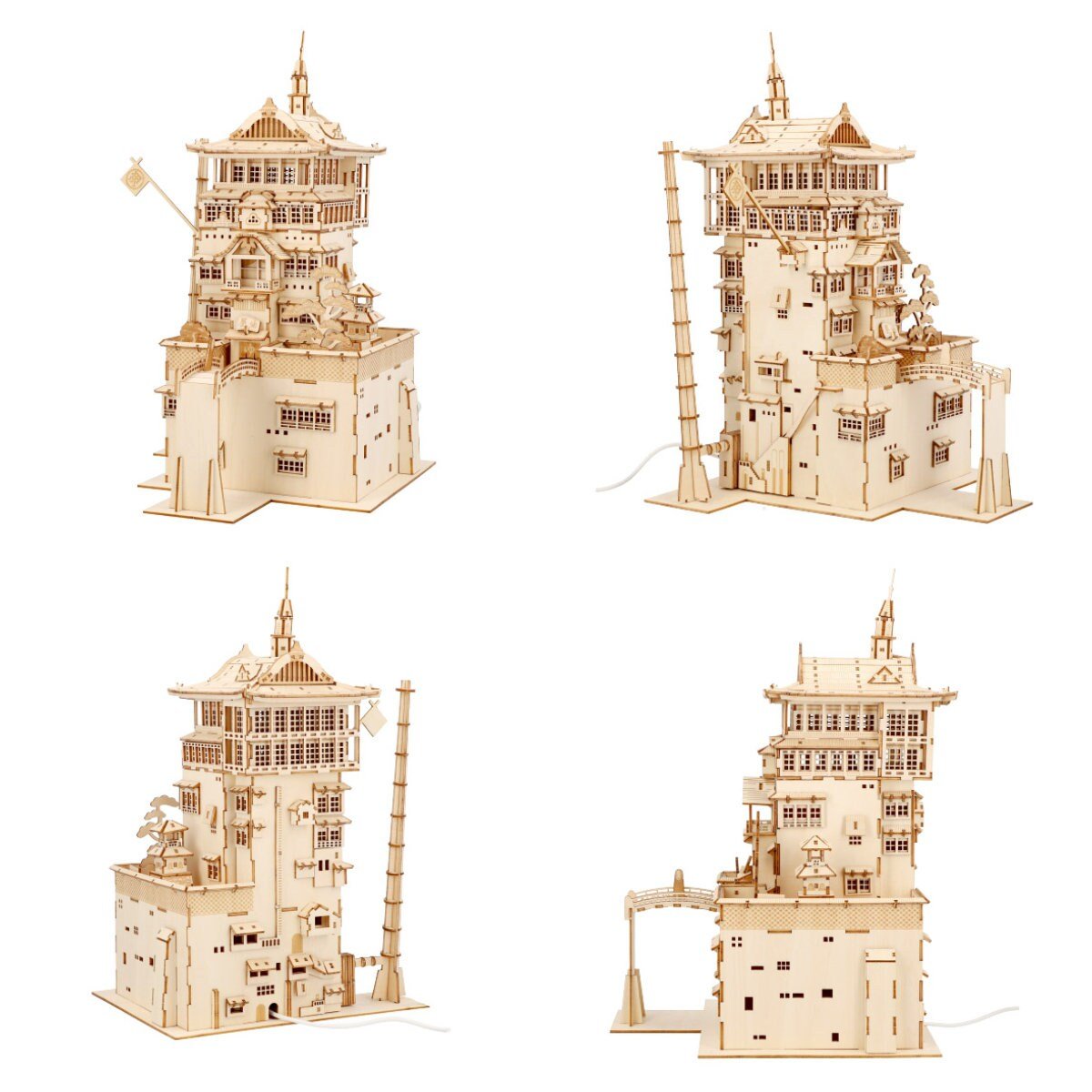 Official Ghibli Wooden 3D Puzzle/Figure • Spirited Away Figurine/Statue/Home Decor/Interior Diorama • Anime Craft - Kamaji Market