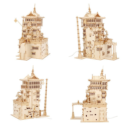 Official Ghibli Wooden 3D Puzzle/Figure • Spirited Away Figurine/Statue/Home Decor/Interior Diorama • Anime Craft - Kamaji Market