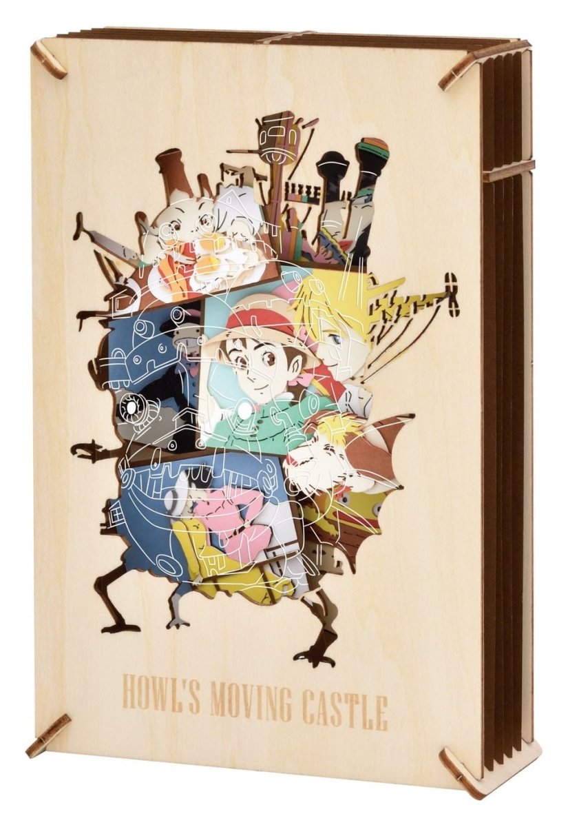 Official Ghibli Wooden Paper Theater/Puzzle • Howls Moving Castle Paper Craft/Interior Diorama/Home Decor • Anime Scene - Kamaji Market