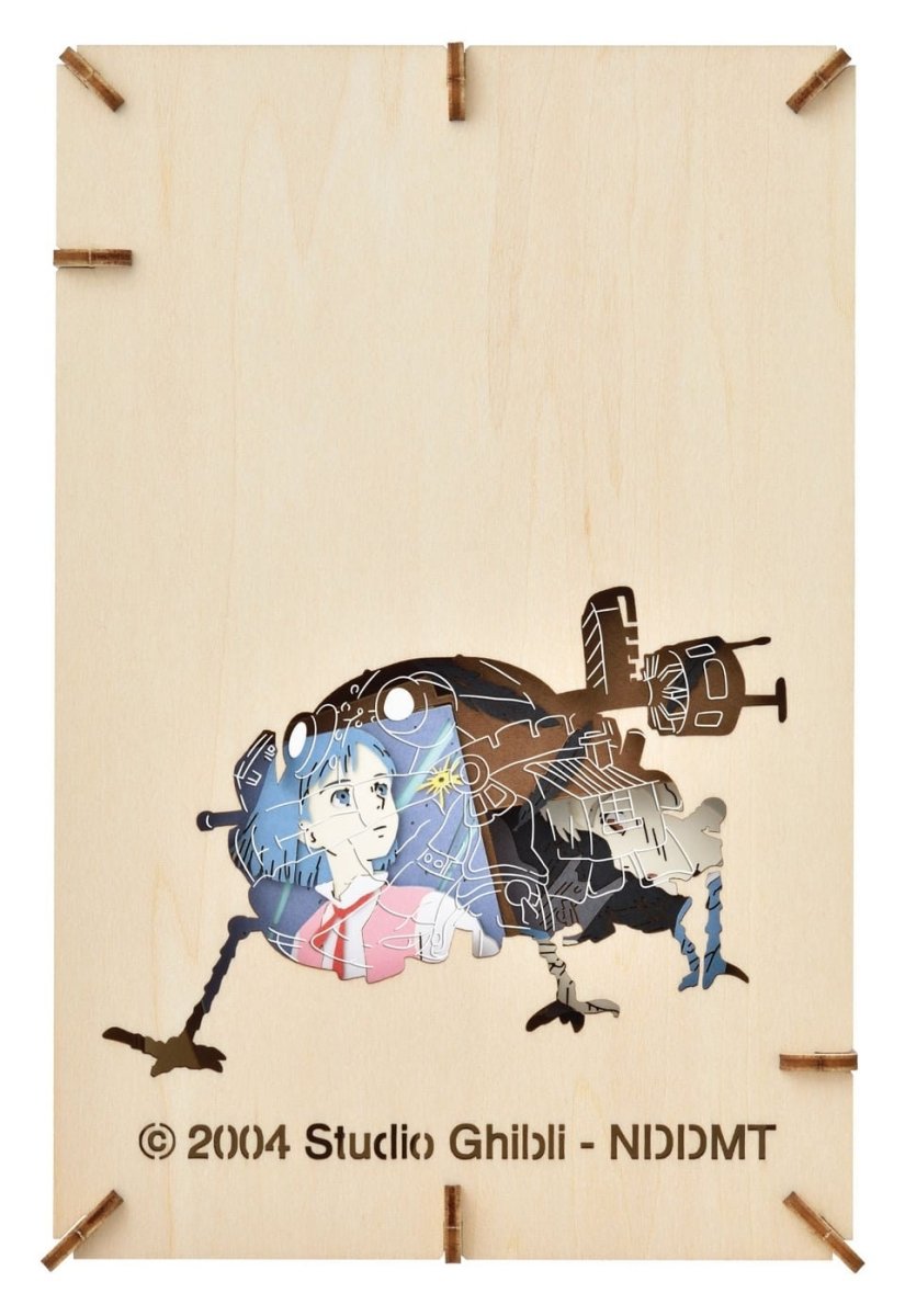 Official Ghibli Wooden Paper Theater/Puzzle • Howls Moving Castle Paper Craft/Interior Diorama/Home Decor • Anime Scene - Kamaji Market