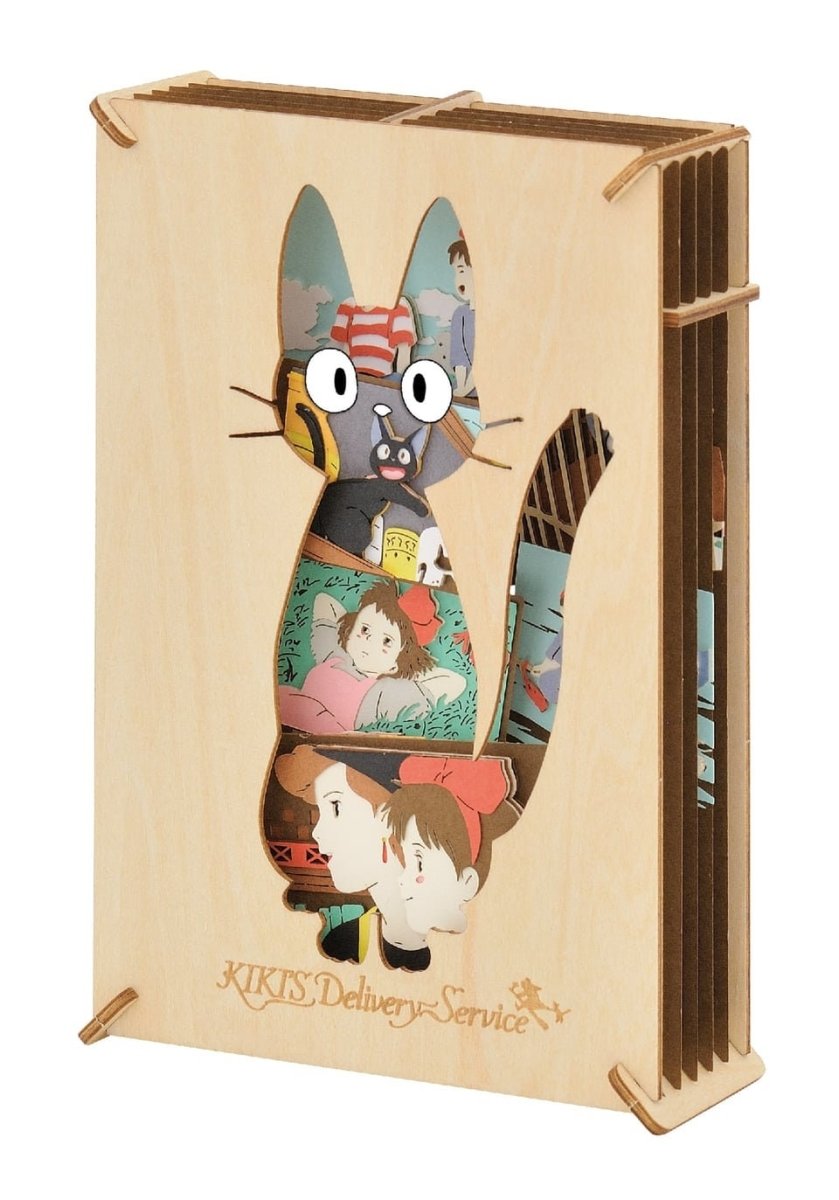 Official Ghibli Wooden Paper Theater/Puzzle • Kikis Delivery Paper Craft/Interior Diorama/Home Decor • Jiji Anime Scene - Kamaji Market