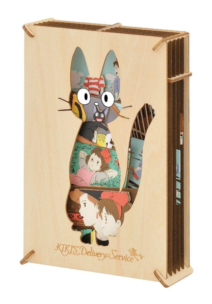 Official Ghibli Wooden Paper Theater/Puzzle • Kikis Delivery Paper Craft/Interior Diorama/Home Decor • Jiji Anime Scene - Kamaji Market