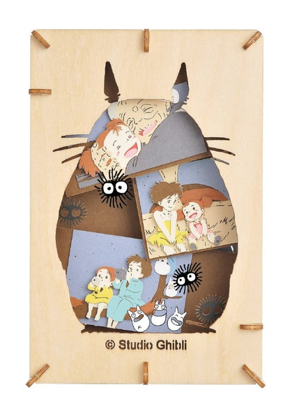 Official Ghibli Wooden Paper Theater/Puzzle • My Neighbor Totoro Paper Craft/Interior Diorama/Home Decor • Anime Scene - Kamaji Market