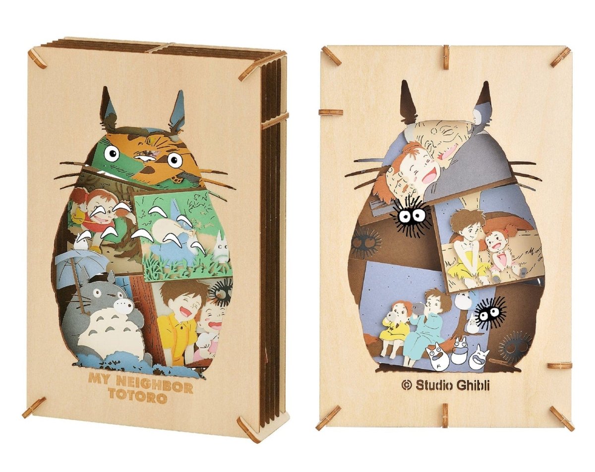 Official Ghibli Wooden Paper Theater/Puzzle • My Neighbor Totoro Paper Craft/Interior Diorama/Home Decor • Anime Scene - Kamaji Market