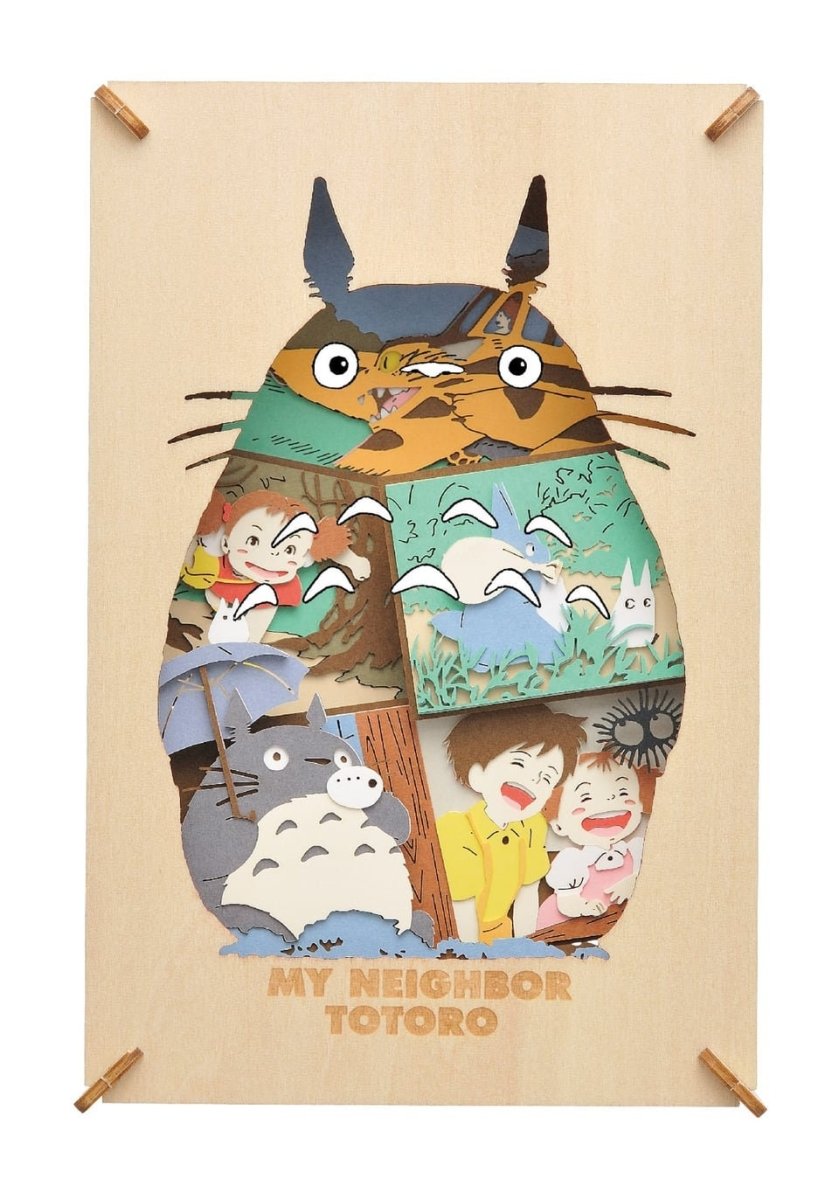 Official Ghibli Wooden Paper Theater/Puzzle • My Neighbor Totoro Paper Craft/Interior Diorama/Home Decor • Anime Scene - Kamaji Market