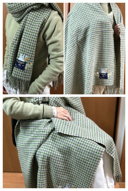 Official Ghibli Woolen Shoulder Shawl/Scarf • My Neighbor Totoro Jacquard Stole/Tippet/Cape/Put-on/Muffler - Kamaji Market