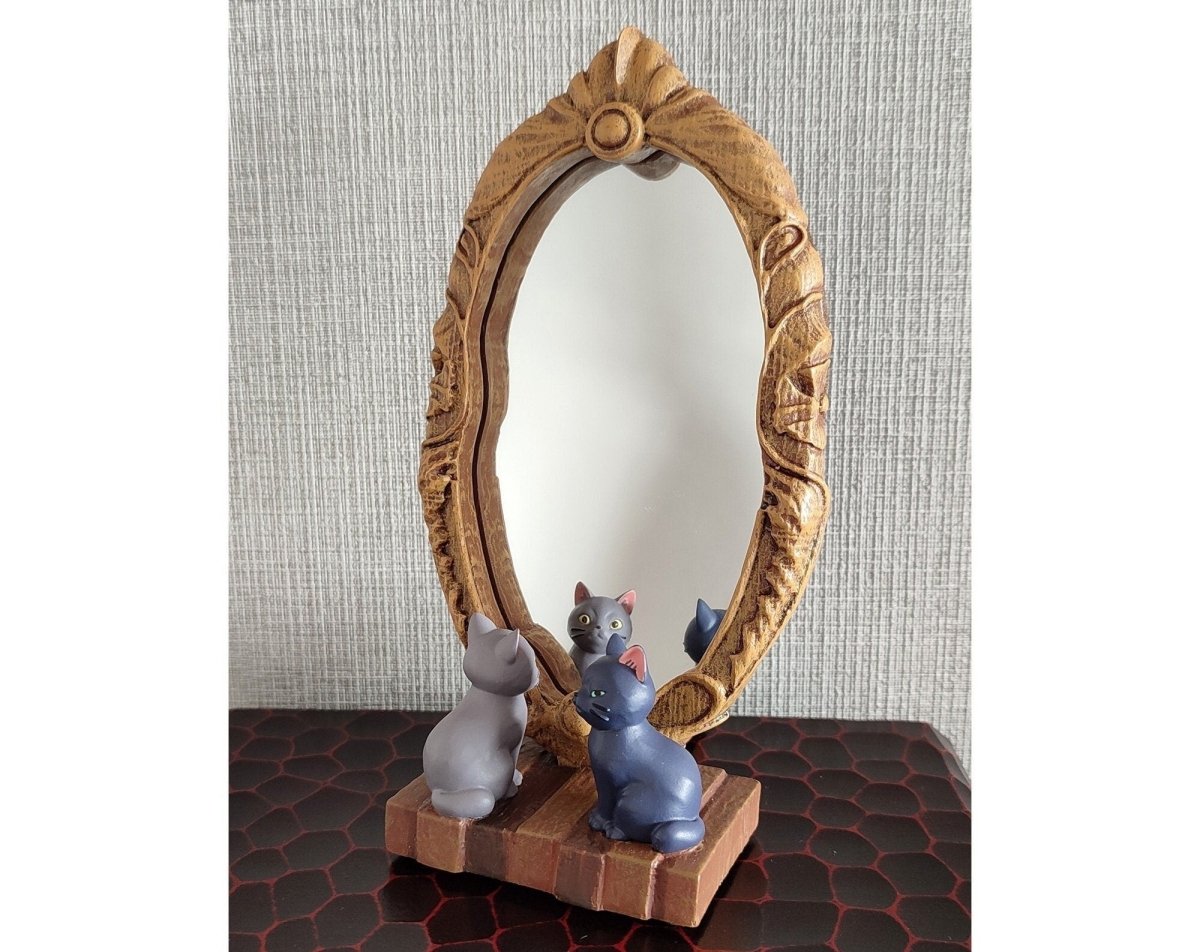 Official Mary And The Witchs Flower Table Mirror+Plush • Tib and Gib Cats Figure/Figurine/Interior Home Decor • Original Studio Ponoc Gift - Kamaji Market
