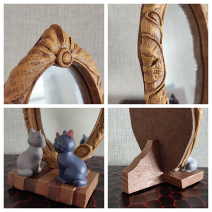 Official Mary And The Witchs Flower Table Mirror+Plush • Tib and Gib Cats Figure/Figurine/Interior Home Decor • Original Studio Ponoc Gift - Kamaji Market