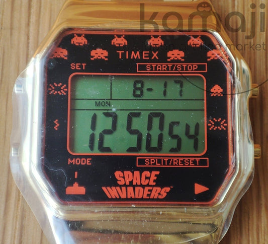 Official Space Invaders x Timex Gold-Tone Digital Watch • Japanese Collector's Edition - Kamaji Market