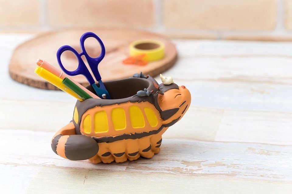 Official Studio Ghibli Catbus Planter Cover/Pen Holder • My Neighbor Totoro Pot/Vase/Stand/Replica/Home Decor/Diorama • Cat bus Anime Gift - Kamaji Market