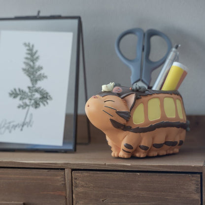 Official Studio Ghibli Catbus Planter Cover/Pen Holder • My Neighbor Totoro Pot/Vase/Stand/Replica/Home Decor/Diorama • Cat bus Anime Gift - Kamaji Market