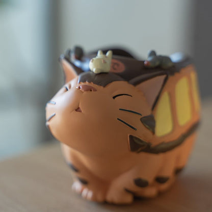 Official Studio Ghibli Catbus Planter Cover/Pen Holder • My Neighbor Totoro Pot/Vase/Stand/Replica/Home Decor/Diorama • Cat bus Anime Gift - Kamaji Market