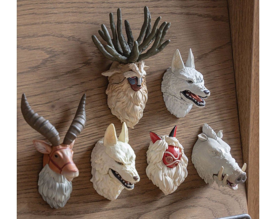 Official Studio Ghibli Figure/Magnet (Set of 6) • Princess Mononoke Figurine/Mini Statue/Replica/Home Decor/Interior Diorama - Kamaji Market
