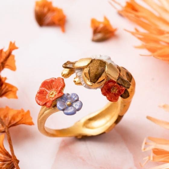 Official Studio Ghibli Fox - Squirrel Ring • Nausicaa, Laputa Ring • Japanese Handmade Jewelry - Kamaji Market