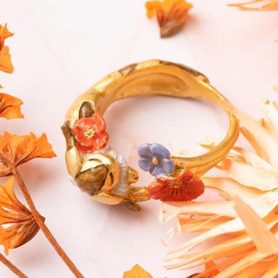 Official Studio Ghibli Fox - Squirrel Ring • Nausicaa, Laputa Ring • Japanese Handmade Jewelry - Kamaji Market