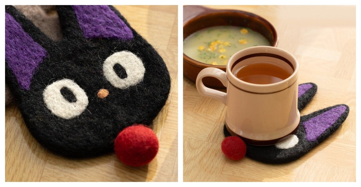Official Studio Ghibli Handmade Wool Coaster • My Neighbor Totoro, Howls Moving Castle Mat/Beermat/Drink Coaster • Calcifer Anime Gift - Kamaji Market