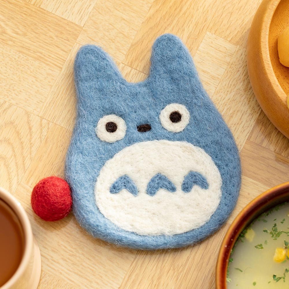 Official Studio Ghibli Handmade Wool Coaster • My Neighbor Totoro, Howls Moving Castle Mat/Beermat/Drink Coaster • Calcifer Anime Gift - Kamaji Market