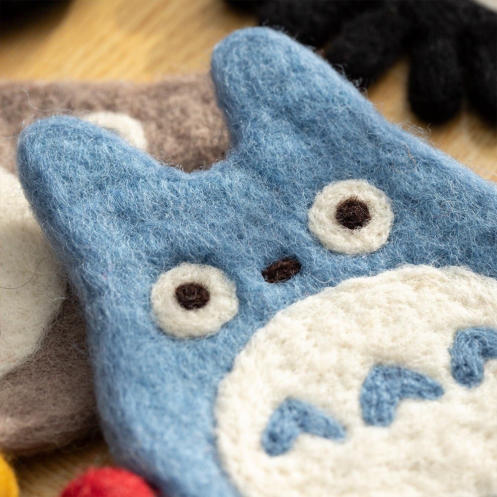 Official Studio Ghibli Handmade Wool Coaster • My Neighbor Totoro, Howls Moving Castle Mat/Beermat/Drink Coaster • Calcifer Anime Gift - Kamaji Market