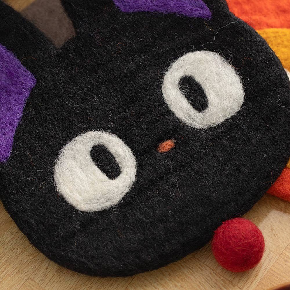 Official Studio Ghibli Handmade Wool Trivet • Totoro, Howl, Kikis Delivery Large Coaster/Place Mat/Pot Mat • Jiji, Calcifer Anime Gift - Kamaji Market