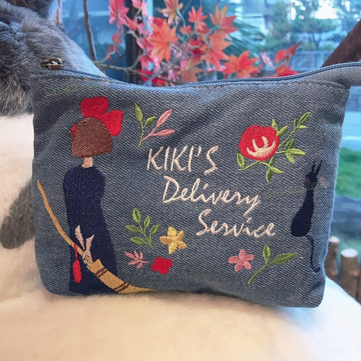 Official Studio Ghibli Jiji Pouch/Clutch • Kikis Delivery Service Case/Cosmetic Bag/Wallet/Makeup Bag • Gigi Anime Replica Gift - Kamaji Market