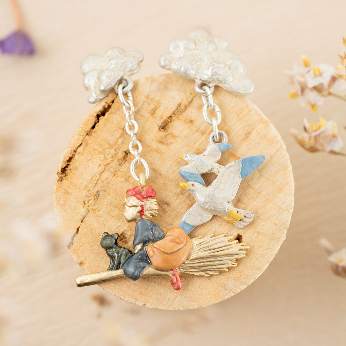 Official Studio Ghibli Kiki Earrings • Kikis Delivery Service Accessory • Japanese Handmade Jewelry - Kamaji Market